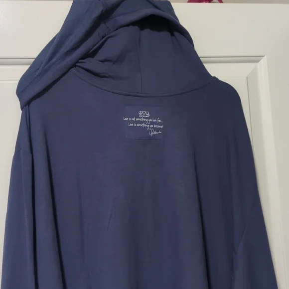 Peace Love World Indigo Hoodie - Picture 4 of 5